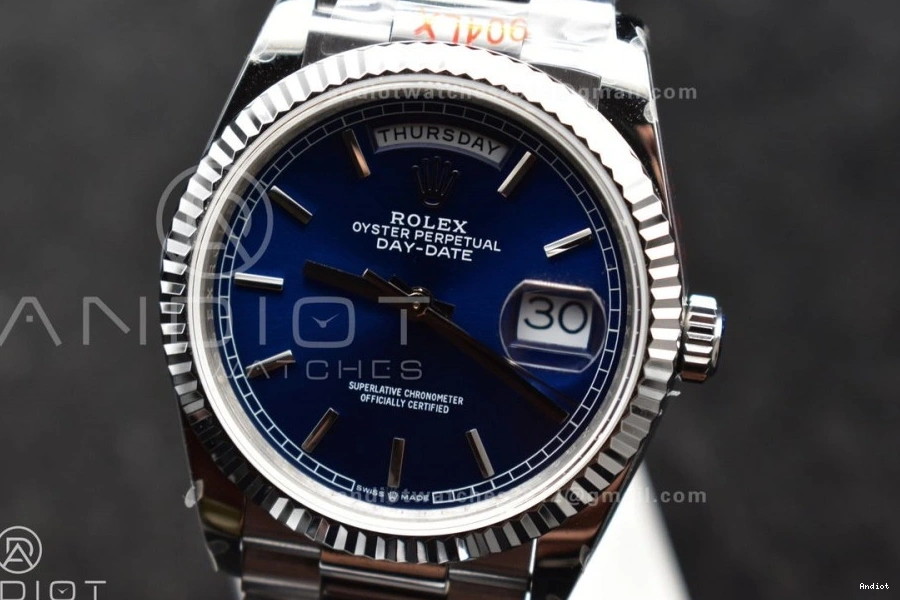 (Gain Dial Bracelet 904L Blue on Edition 36 President Weight) V5 SS vr3255 QF Best DayDate Steel 0323